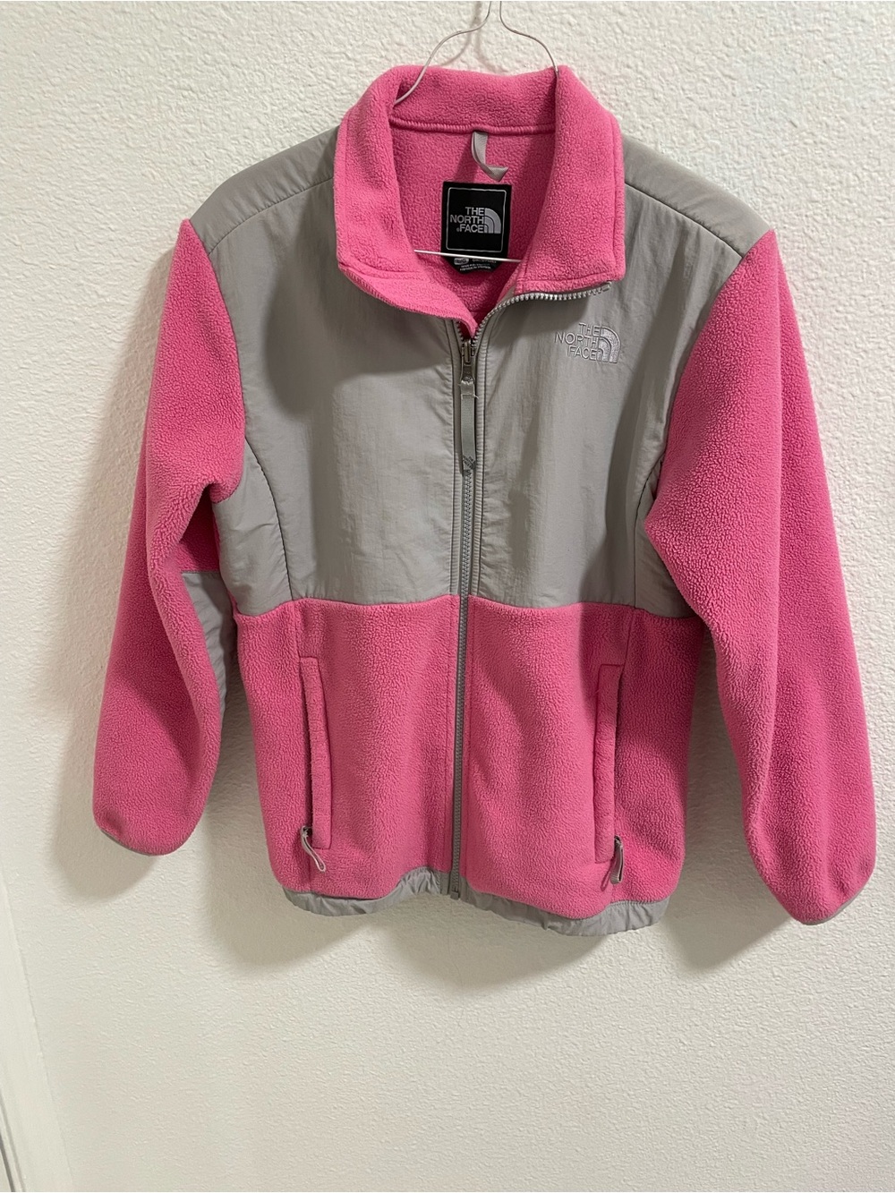 The North Face Pink and Gray Kids Fleece Jacket
